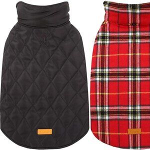 Kuoser Small Warm Dog Coat, Reversible Dog Jacket